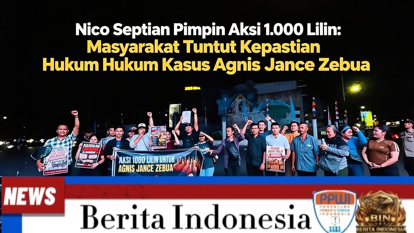 Nico Septian Pimpin Aksi 1.000 Lilin: Masyarakat Tuntut Kepastian Hukum Kasus Agnis Jance Zebua